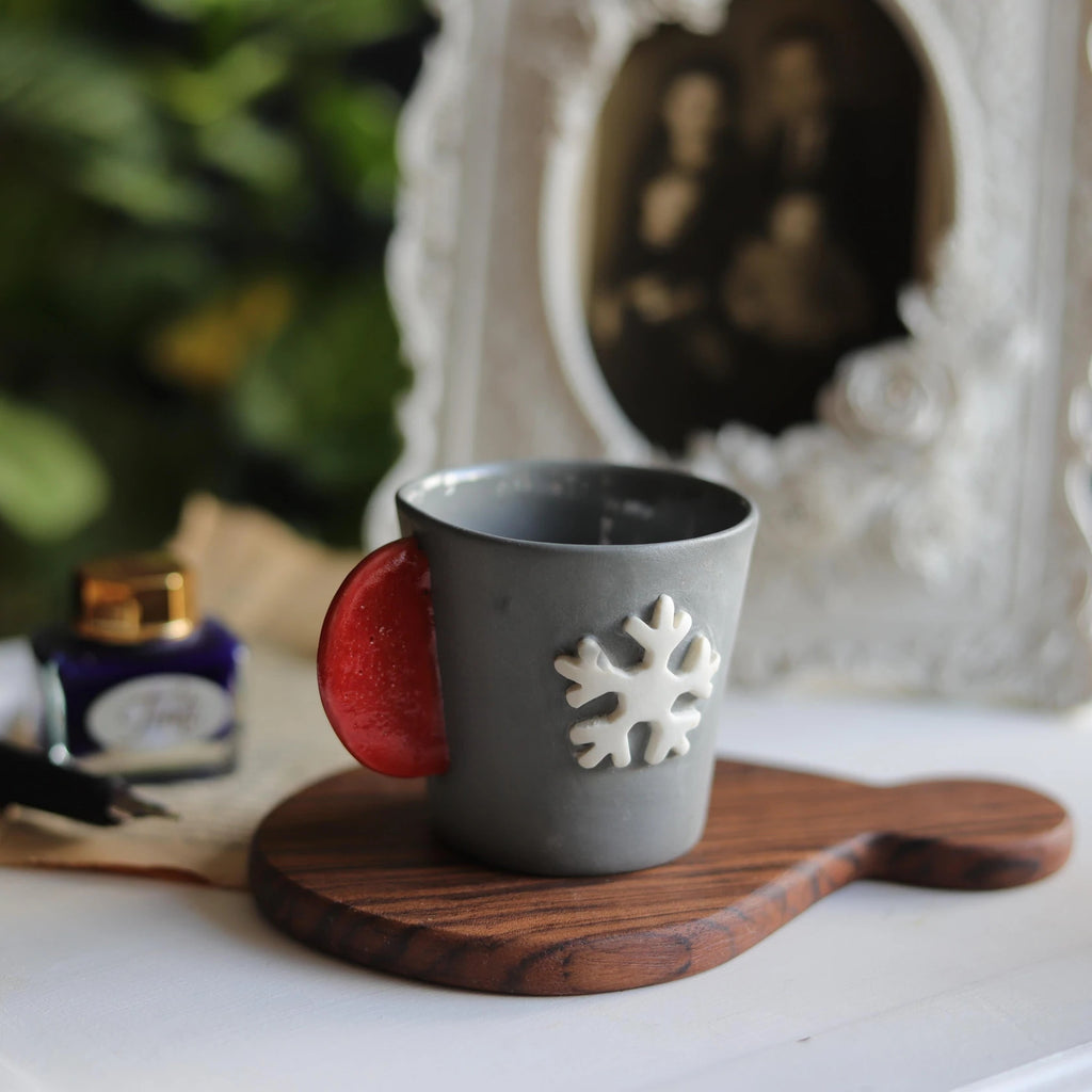 Snowflakes Porcelain Turkish Coffee Cup